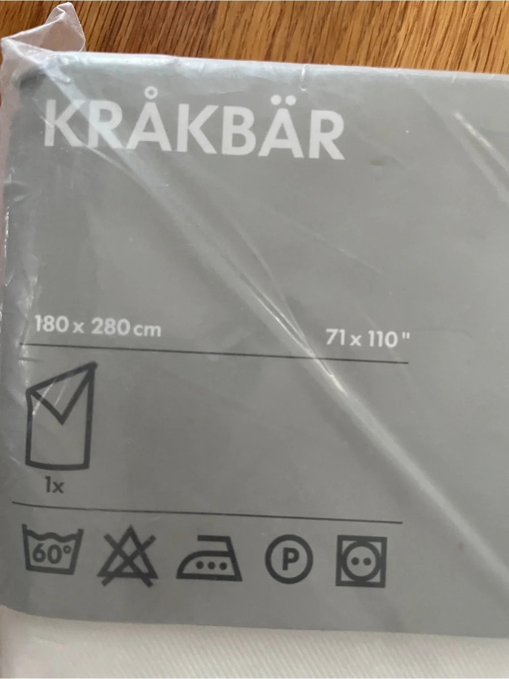 NEW IKEA KRAKBAR White Cotton Duvet Cover - King size 71” x 110”
